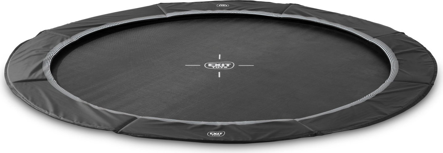 EXIT InTerra ebenerdige sports Trampolin ø244cm - schwarz