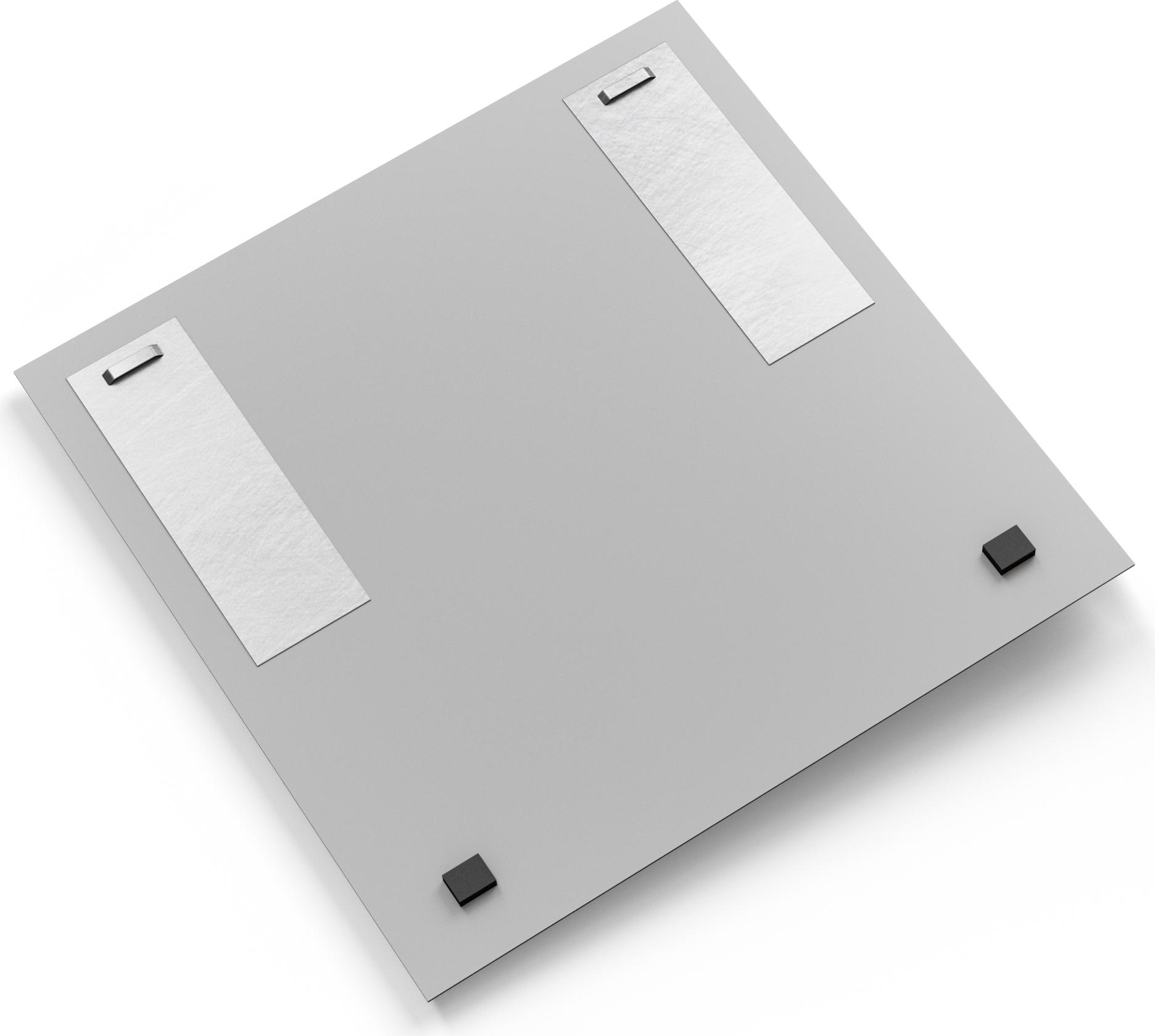 DEQORI Alu-Dibond Bild Silber 50x50 cm 'Leere Schultafel' Wandbild Metall dünn Design AD-50-50-S-1951-UV