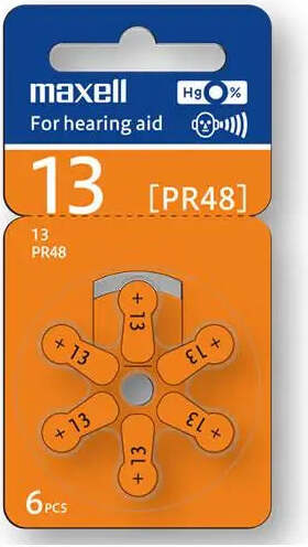 Batterie Zink-Luft MAXELL ZA13 6 Stk. Hrgerteknpfe im Blister 790419