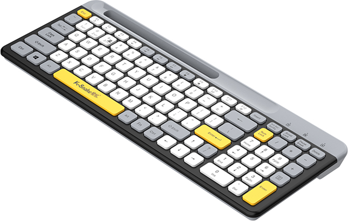 Douself K100 2,4G Drahtlose Tastatur 100-Tasten BT Dual-Modus Mechanische Tastatur Wiederaufladbare Ultra-Slim Tastatur mit Telefon Halter fuer Computer/PC