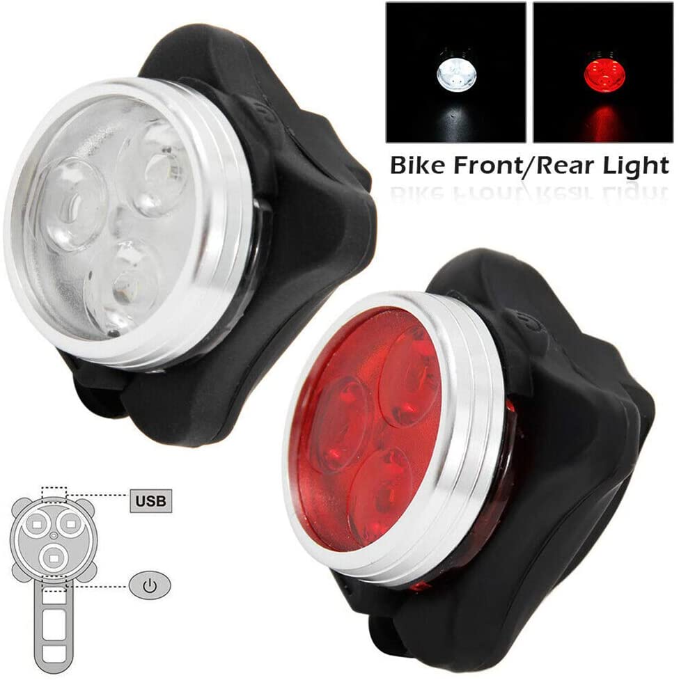 2 Stück Fahrrad Rücklicht COB LED Warnlicht Lamp Mit USB Aufladbare 650mah Akku 