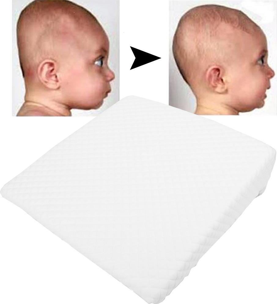 Gistuch Weißes Stubenwagen-Baby-Keilkissen, verhindert Plattkopf, Anti-Reflux, erhöhte Koliken, quadratisch