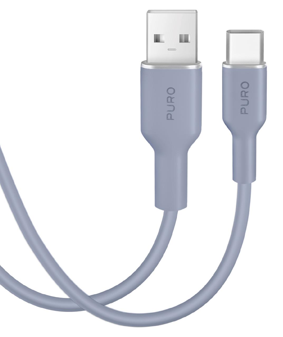 PURO SOFT Lade- und Synchronisierungskabel von USB-A auf USB-C 1,5m PUUSBCICONLBLUE