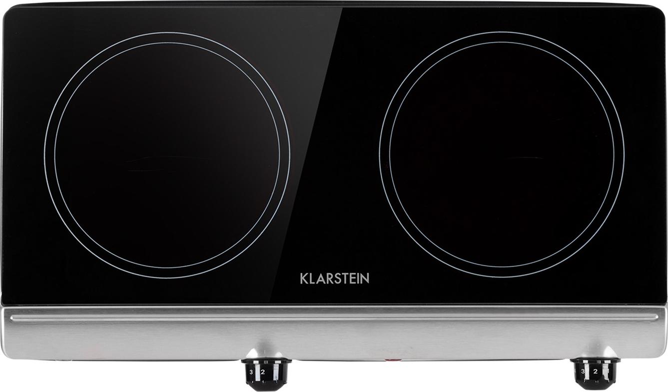 Klarstein Glaskeramik Kochfeld, Einbau-Kochfeld mit 2 Platten, 2400 W Elektro Kochfeld zum Kochen, Modernes Glaskeramikkochfeld, Glaskeramik Herdplatte mit 2 Kochfelder, Einbau Kochfeld Keramik 35