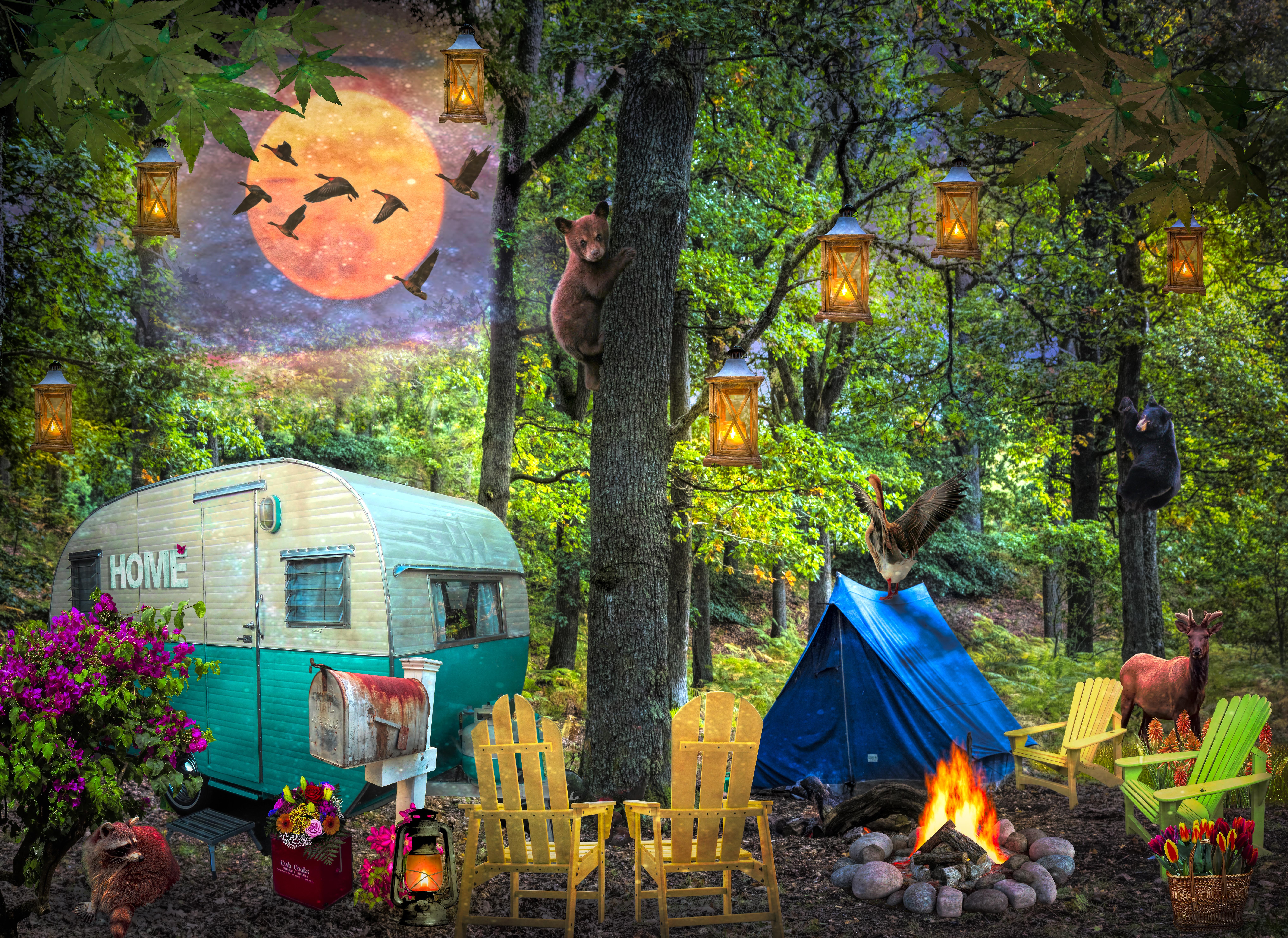 SunsOut Puzzle XXL Teile - Summertime Camping - 500 Teile 30152