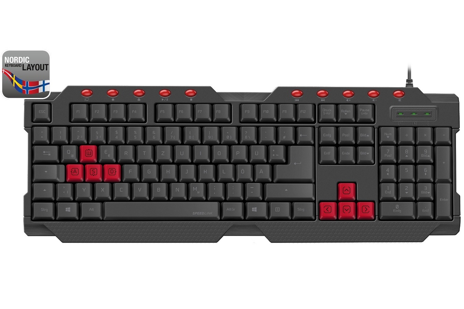 SpeedLink SPEEDLINK Ferus Tastatur USB Schwarz SL-670000-BK-NC