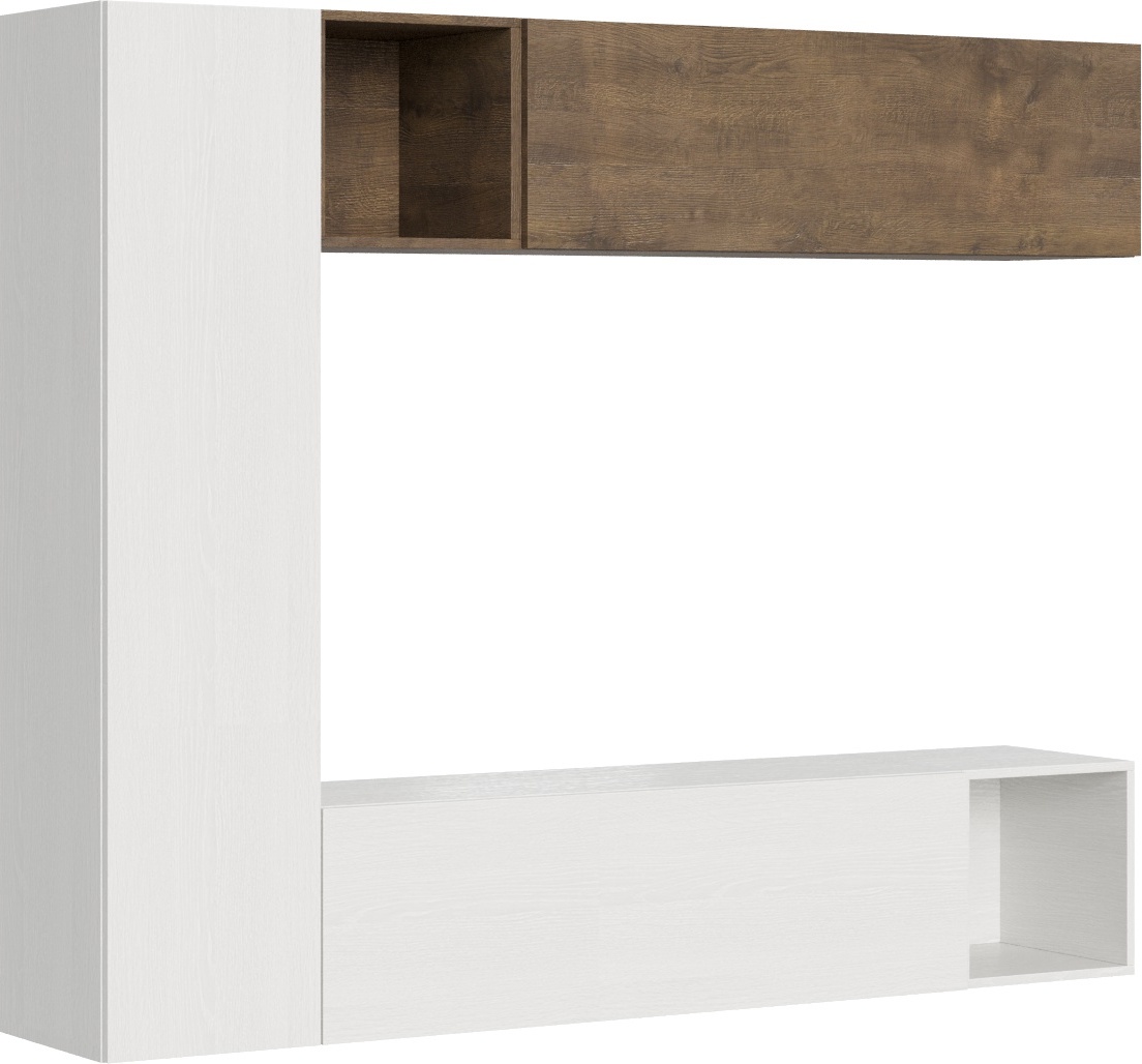 Itamoby Zusammensetzung der Wohnzimmerwand H114 L.214 H.173,6 P.39,2