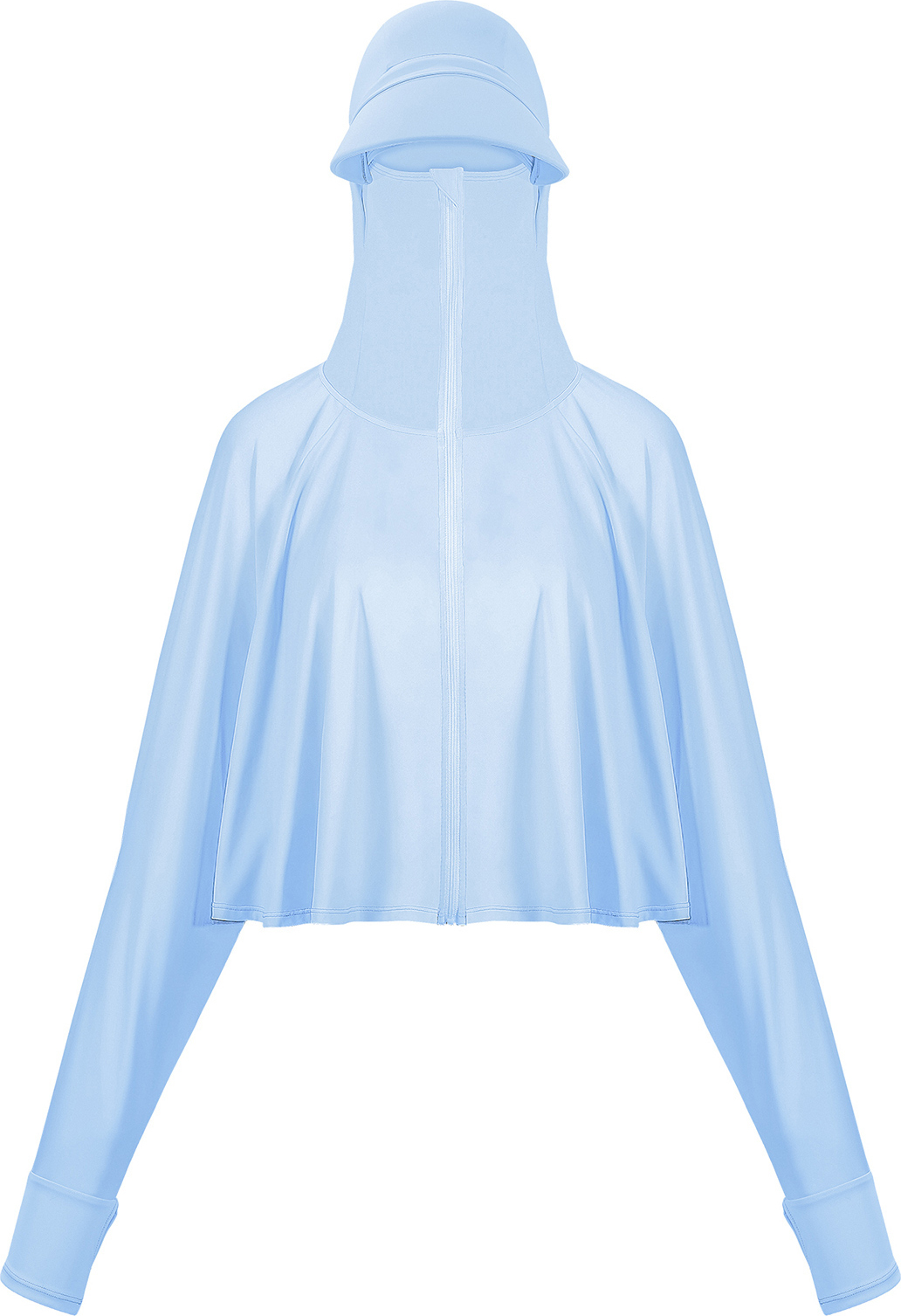 Lixada Sonnenschutzkleidung, Sommer-Eisseide-Langarm, Sonnenschutz-Hoodie, Outdoor-Angelkleidung, Laufende Sonnenschutzkleidung, atmungsaktiv, Größe L, Blau