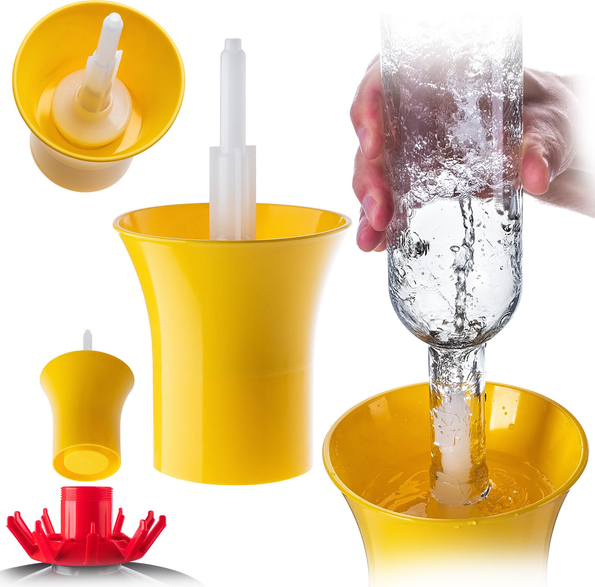 KADAX Flaschenspüler für Glasflaschen, Flaschenreiniger aus Kunststoff zum schnellen Spülen von Weinflaschen, Bierflaschen & Saftflaschen, Flaschenreinigung, 23 x 13 cm