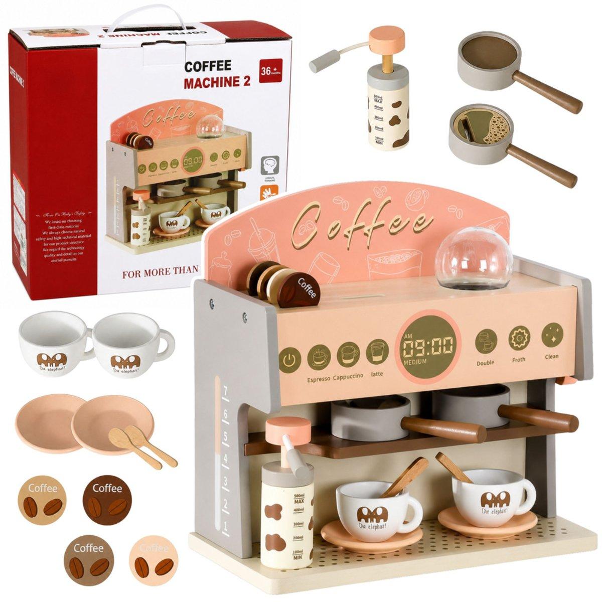 Wisam Barista-Set Kaffeemaschine Holzzubehör Rosa H-5969