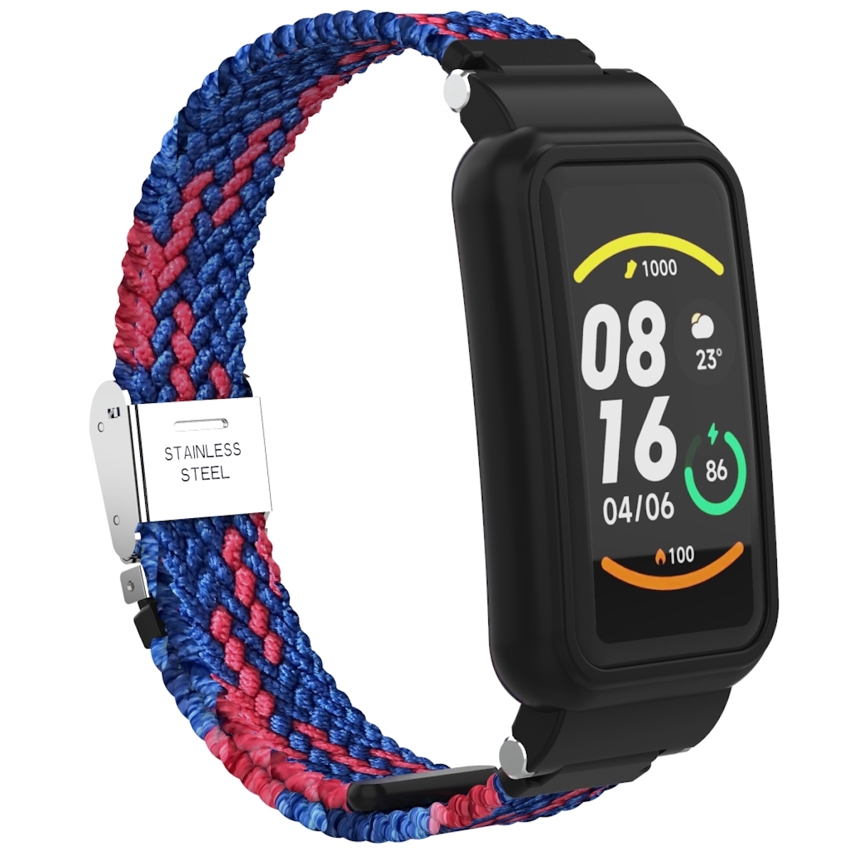 Pre Xiaomi Mi Band 7 Pro opletený nylonový remienok Blue / Red Náhradný remienok Smart Watch Smart Watch