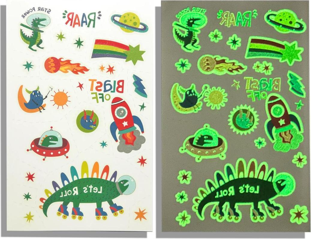 Ooly temporäre Glow-in-the-dark Tattoos Spielzeug Zero Gravity Dino-Set 176-034