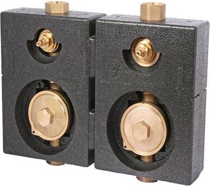 Js Montageblock Duo, Typ 2"-Koax Mit Bef.-Material,Ig 3/4",Messing