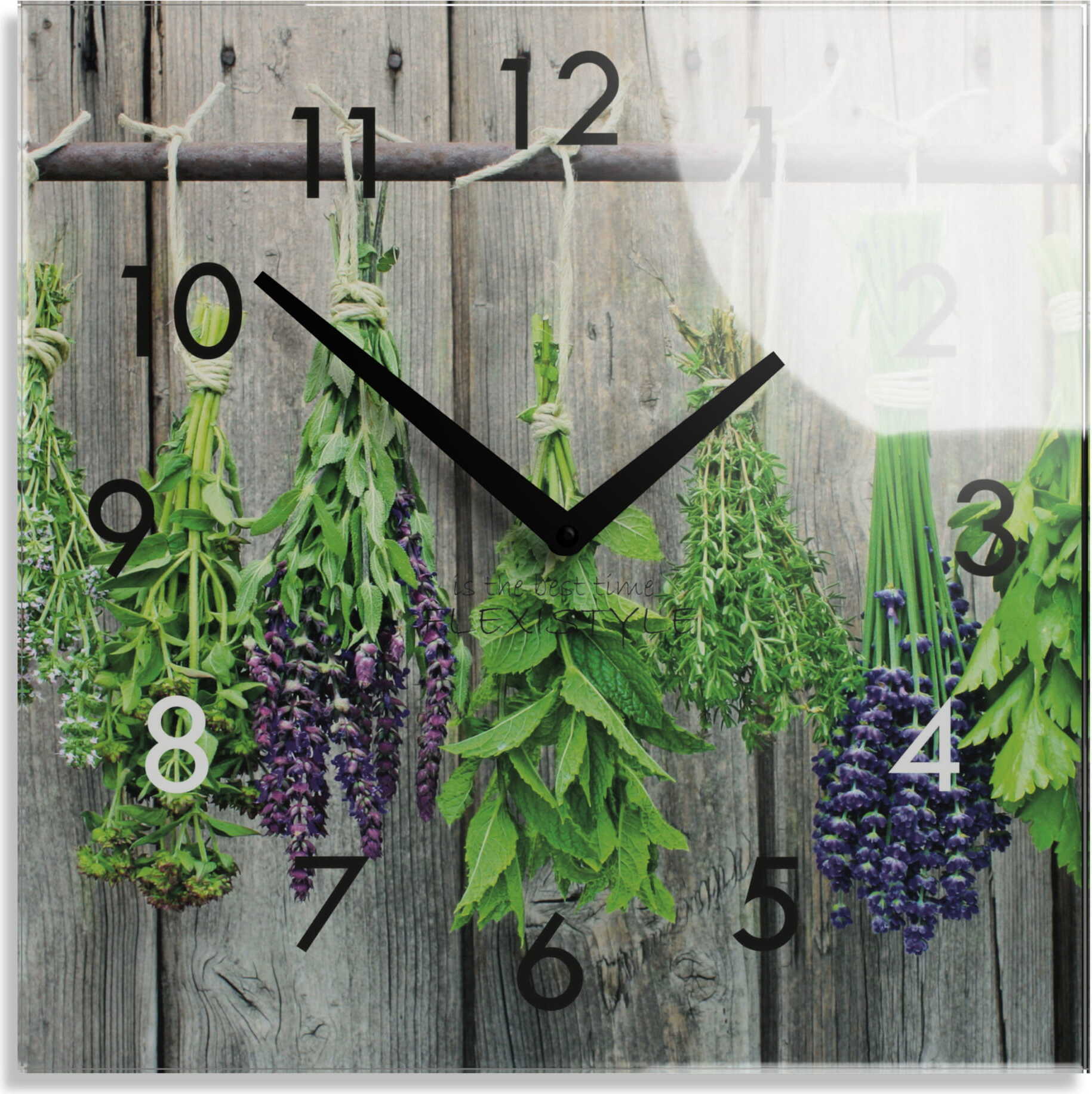 FLEXISTYLE Wanduhr HÄNGENDE PFLANZENBÜNDEL