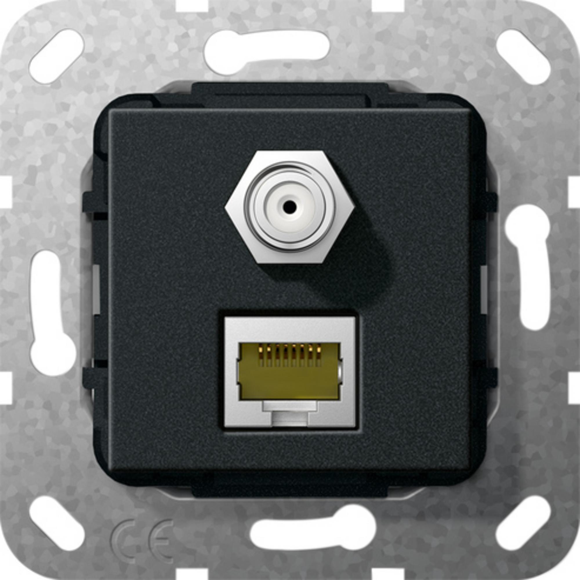 GIRA 569710. Buchsen-Typ: RJ-45. Produktfarbe: Schwarz (569710)