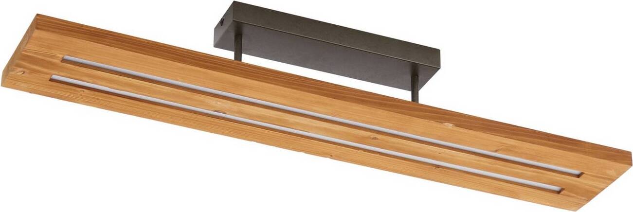 Lindby LED-Deckenlampe Nesaja, schwarz, Holz, 98cm, dimmbar 10034911