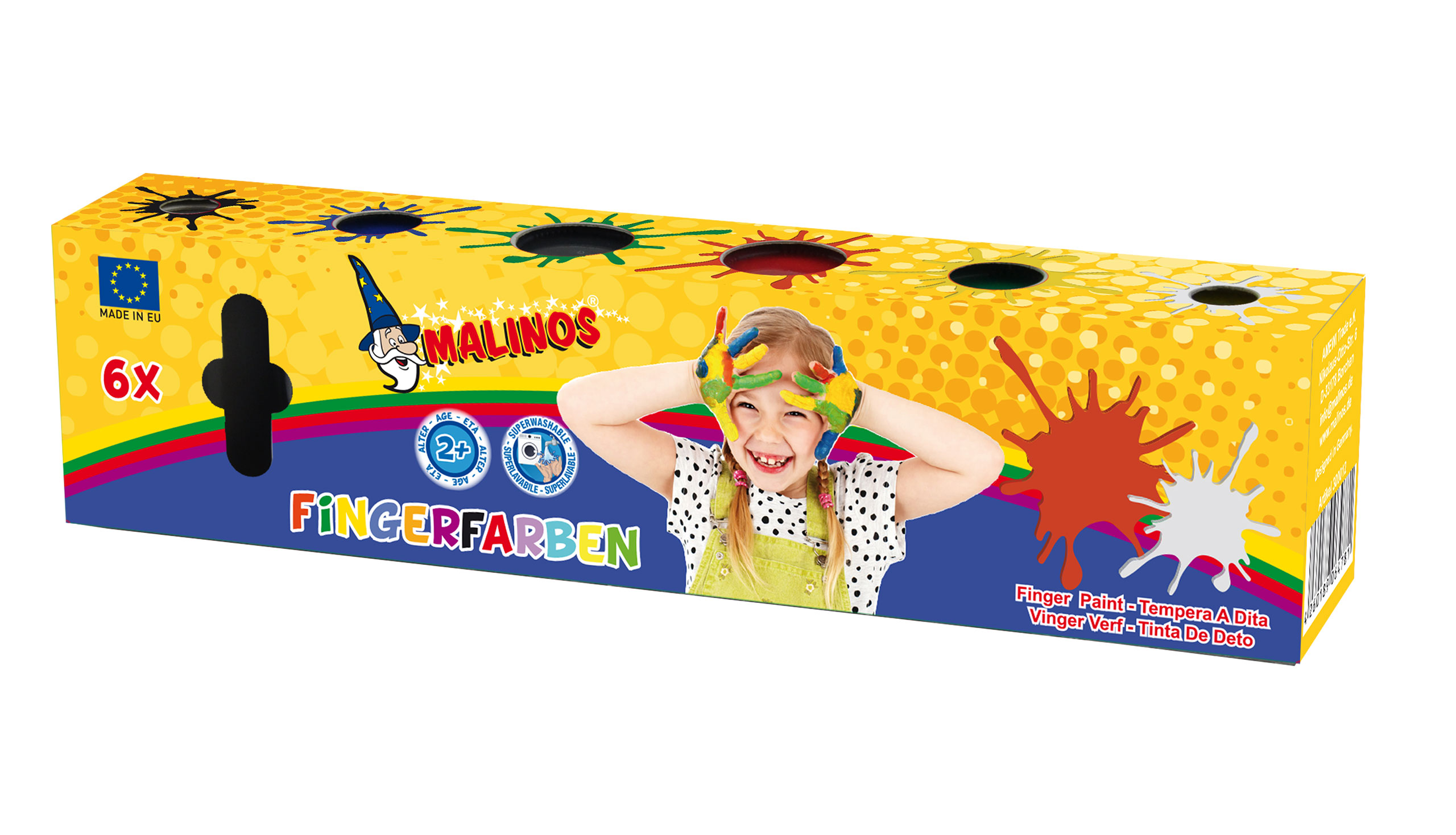 Amewi Malinos Fingerfarben 6er Pack je 25ml 300012