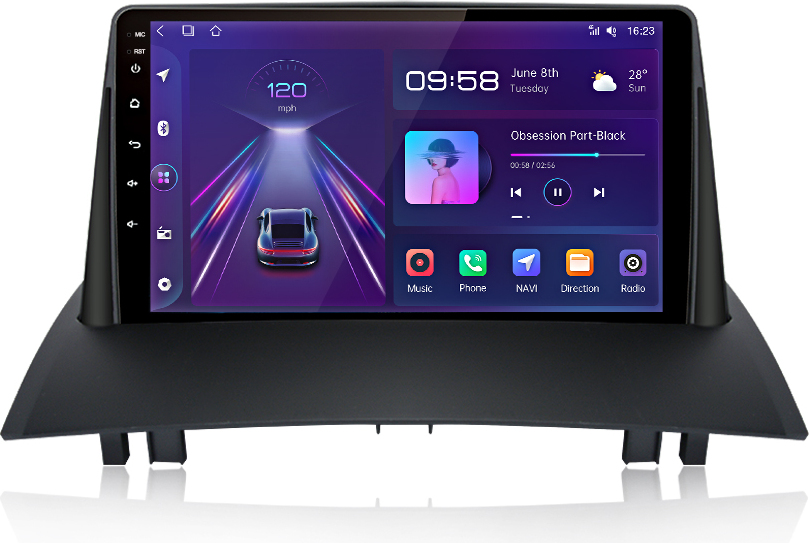 Awesafe 6+128G 9zoll Für Renault MeganeII 2002-2009 Autoradio GPS Navi WIFI BT WIFI Android12 carplay 8kern 4GSIM SWC MS898.Megane029