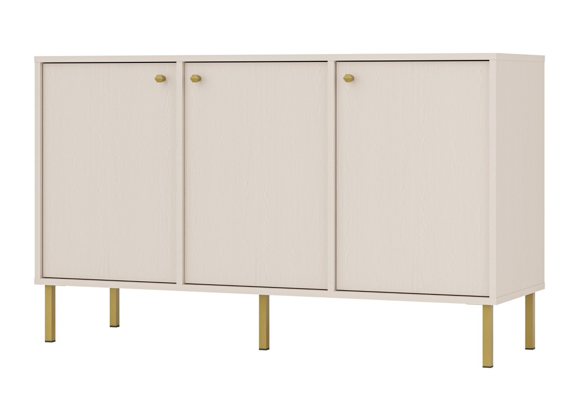 VENETI Breite Kommode mit Türen IROS 2 – beige/gold 041-10-00149
