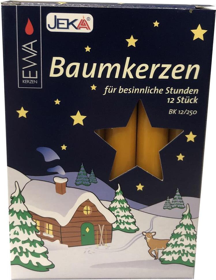 JEKA Baumkerzen 12/250 Natur Kerzen für den Weihnachtsbaum