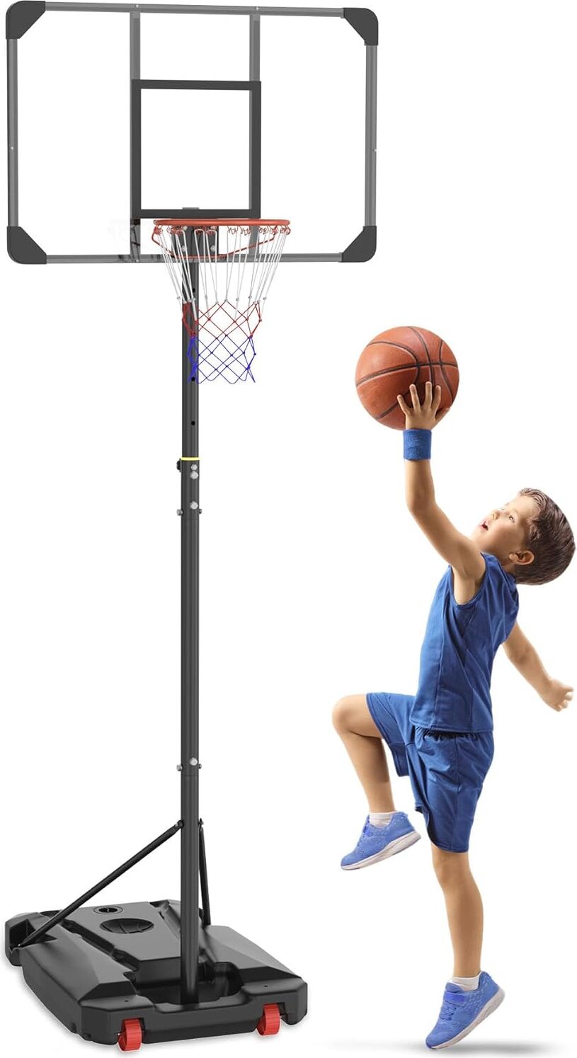 JOIEYOU Basketballkorb Outdoor Kinder Höhenverstellbar 150-260 cm Tragbarer Basketballständer Basketball Korb mit Rollen und Ständer Mobile Basketballanlage Basketballanlage