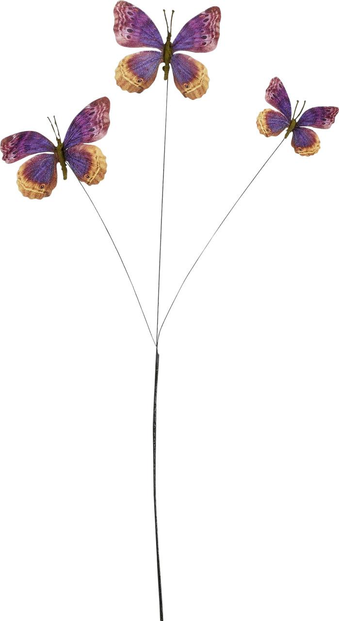 Mica Decorations Zweig mit Schmetterlingen 2 x 94 x 8 cm braun