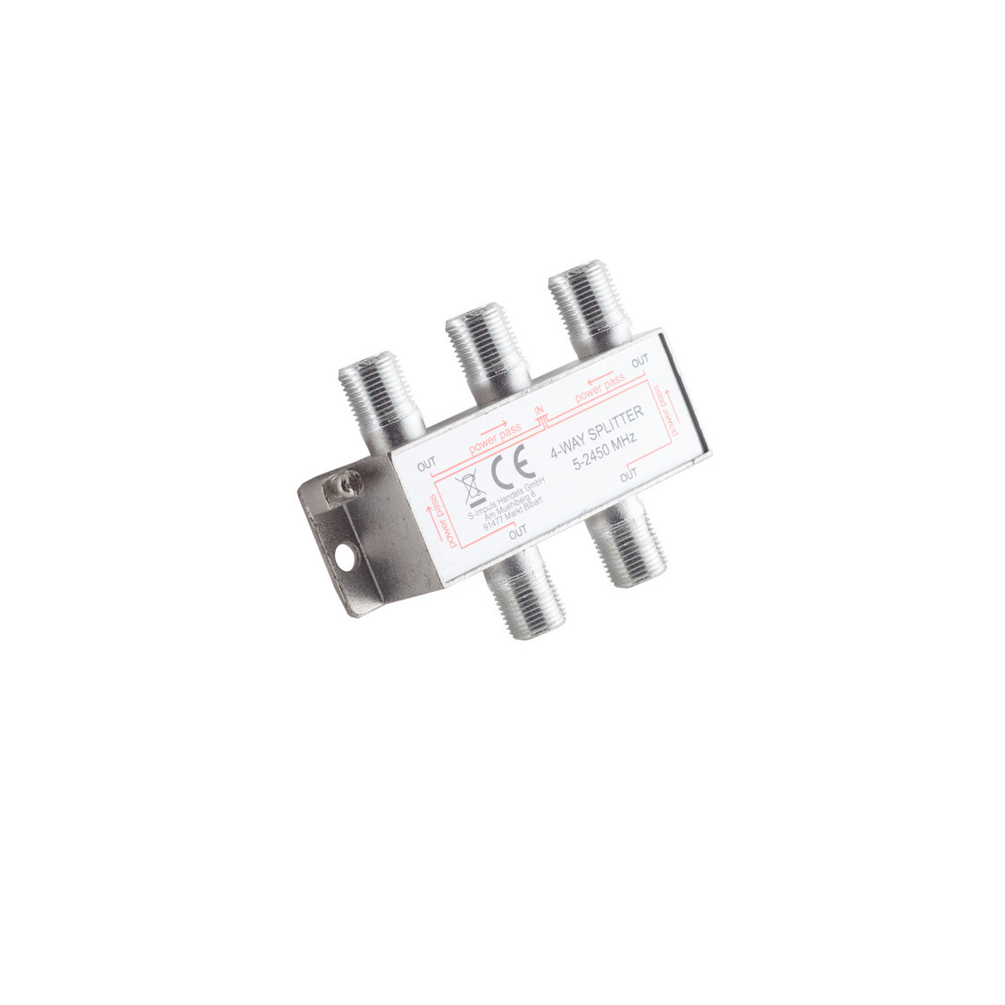 Kabelbude.eu F-Serie; Stammverteiler 4-fach; 5-2400 MHz DC 85dB