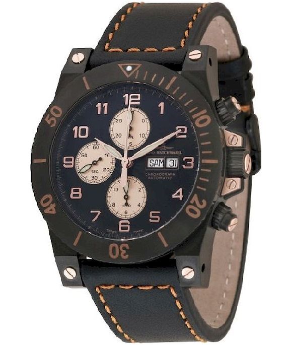 Zeno-Watch - Náramkové hodinky - Pánske - Muscle Retro Chrono black - 8023TVDD-bk-e1