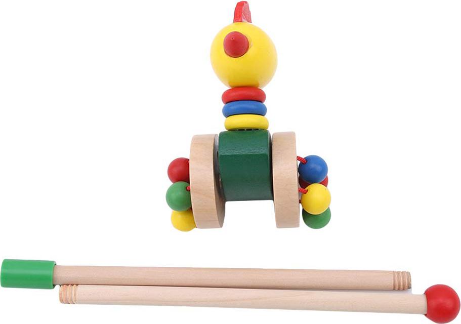 Gistuch Hölzerner Baby Walker Push and Pull Laufspielzeug Kind lernt das watschelnde Tier entlang