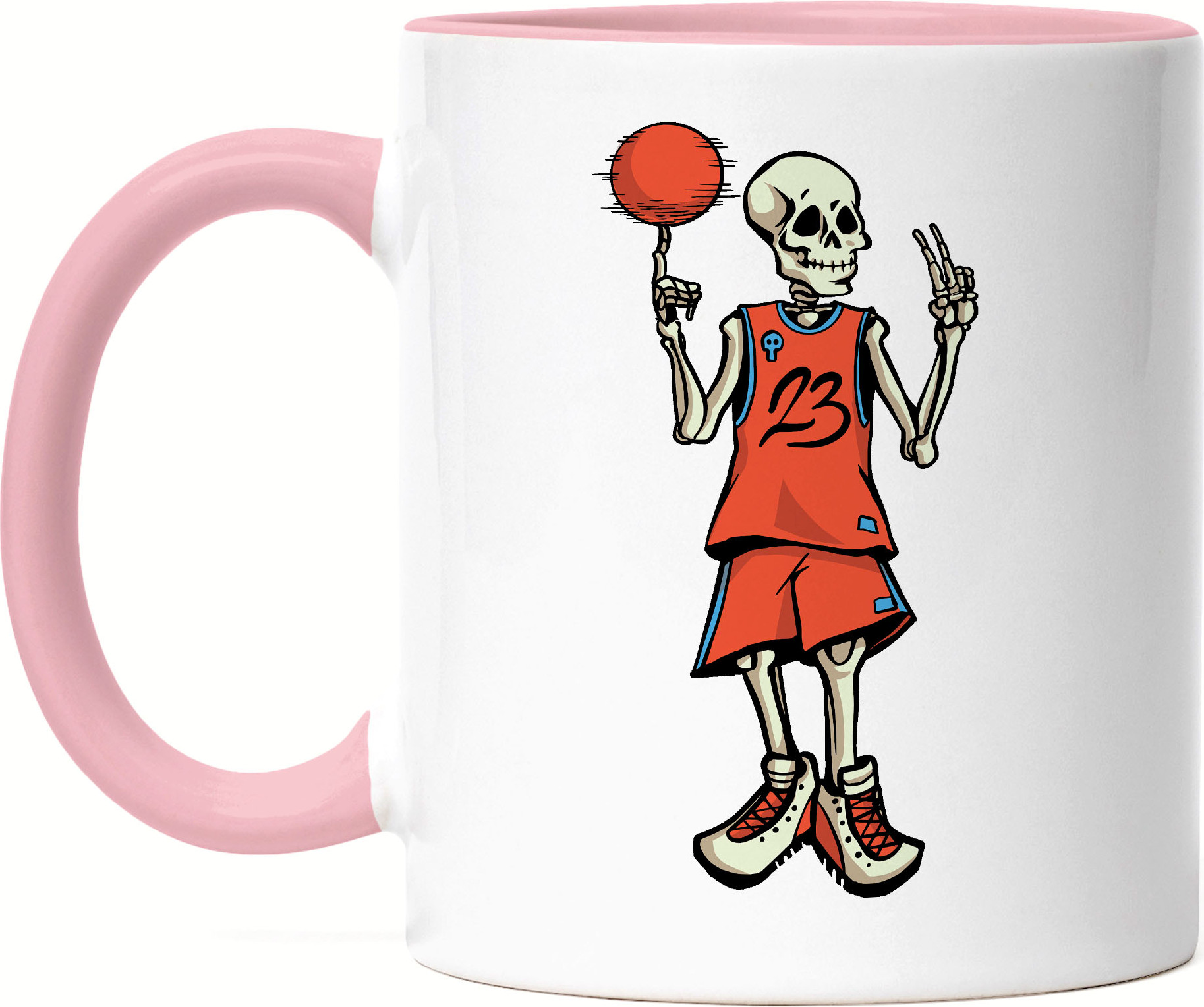 Hey!Print Basketball Tasse Rosa Sport Mannschaft Spieler Basket Korb Teamsport Gewinner Ballsport Jersey Team Mannschaftssport HP-1787-T-Rosa