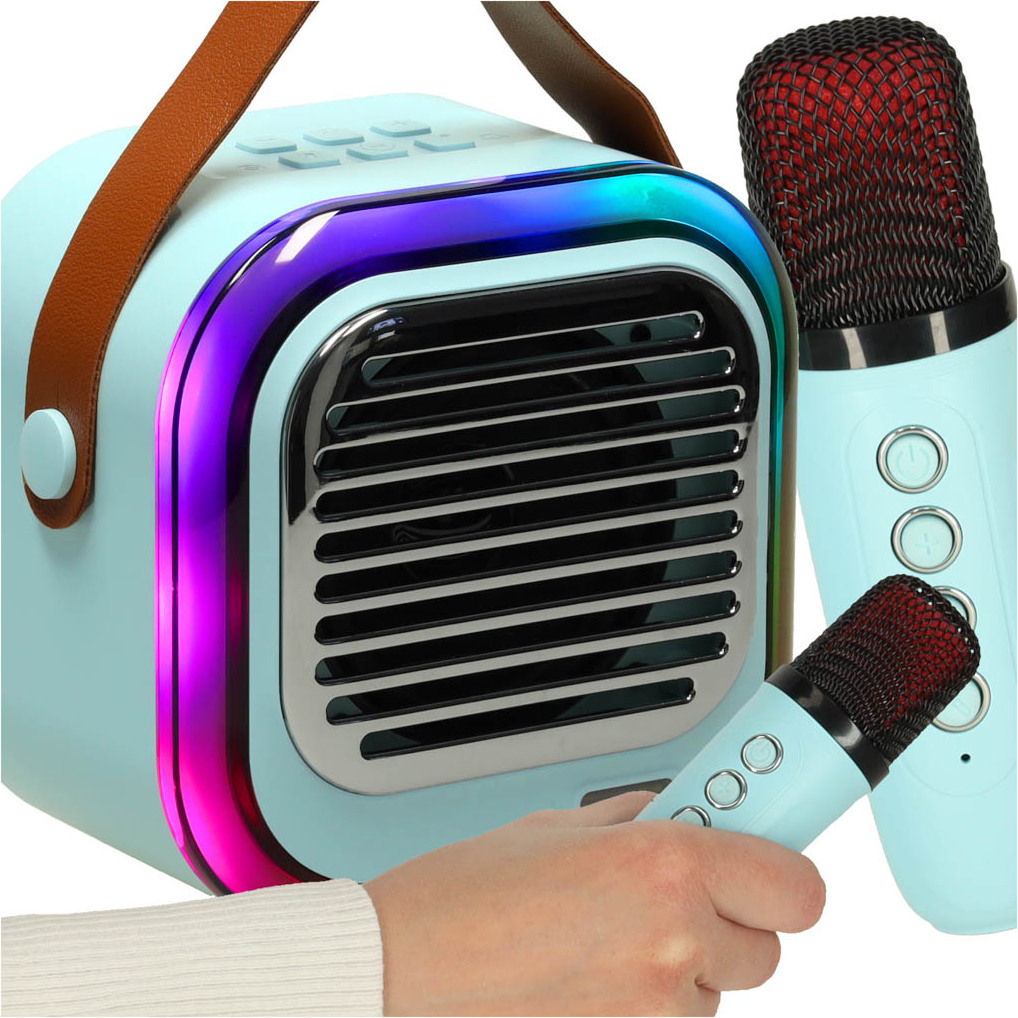 Karaoke reproduktor USB Bluetooth modrý