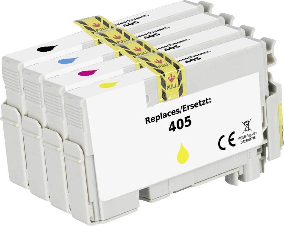Renkforce Druckerpatrone ersetzt Epson 405, T05G6, T05G1, T05G2, T05G3, T05G4 Kompatibel Kombi-Pack Schwarz, Cyan, Mage