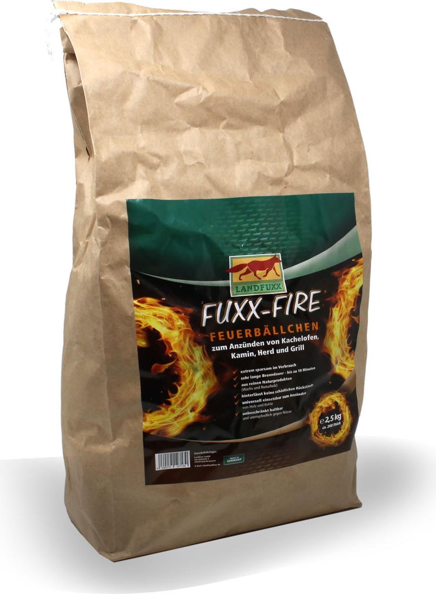 Landfuxx Fuxx Fire Feuerbällchen 2,5 kg für Grill, Kamin, Kachelofen, Herd