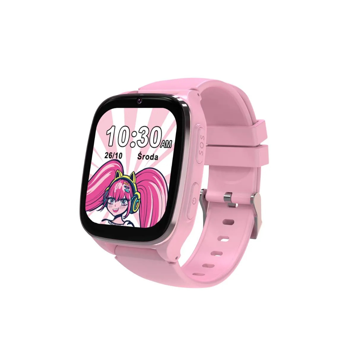 Inteligentné hodinky Kiano Watch KID 4G LTE Princess - Detské hodinky s ružovým remienkom | hodinky s rozprávkovým ciferníkom | GPS, AGPS, LBS, WIFI