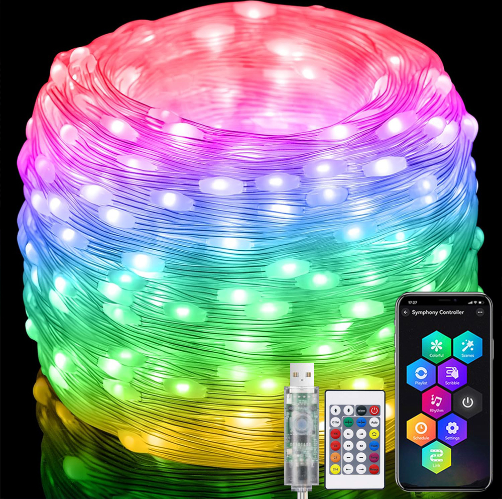 LED Lichterschlauch 10m Bunt – 100 LEDs, IP65 Wasserdicht, Mit Fernbedienung, Timer & Memory, Dimmbar, Für Garten, Balkon, Party, Weihnachten