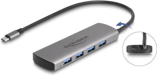 DeLOCK 64293, USB 3.2 Gen 1 (3.1 Gen 1) Type-C, USB 3.2 Gen 2 (3.1 Gen 2) Type-A, 10000 Mbit/s, Šedá, Kov, 0,3 m