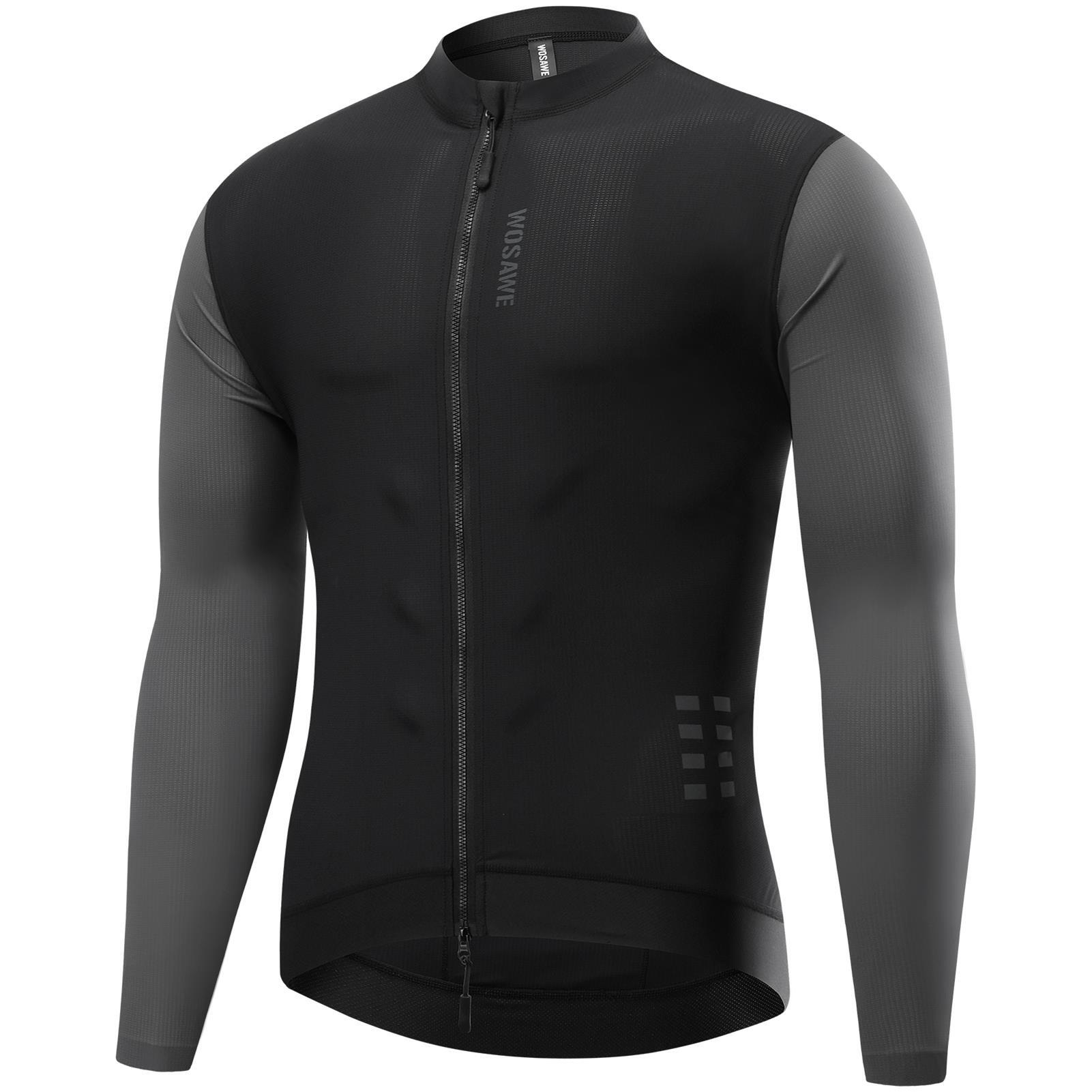 Lixada Herren Radtrikot Langarm Rennradtrikot Reflektierende atmungsaktive Radsportoberteile