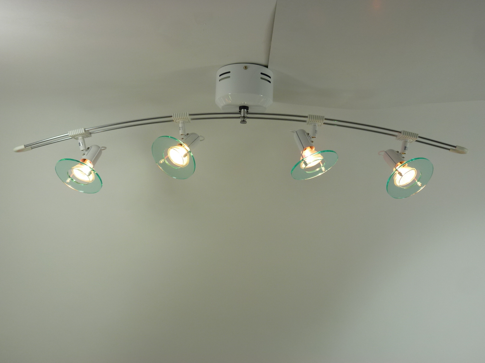 Dapo Leuchten Halogen Deckenbogen Strahler 4 flammig Deckenleuchte : Weiss S95 0440 W 0