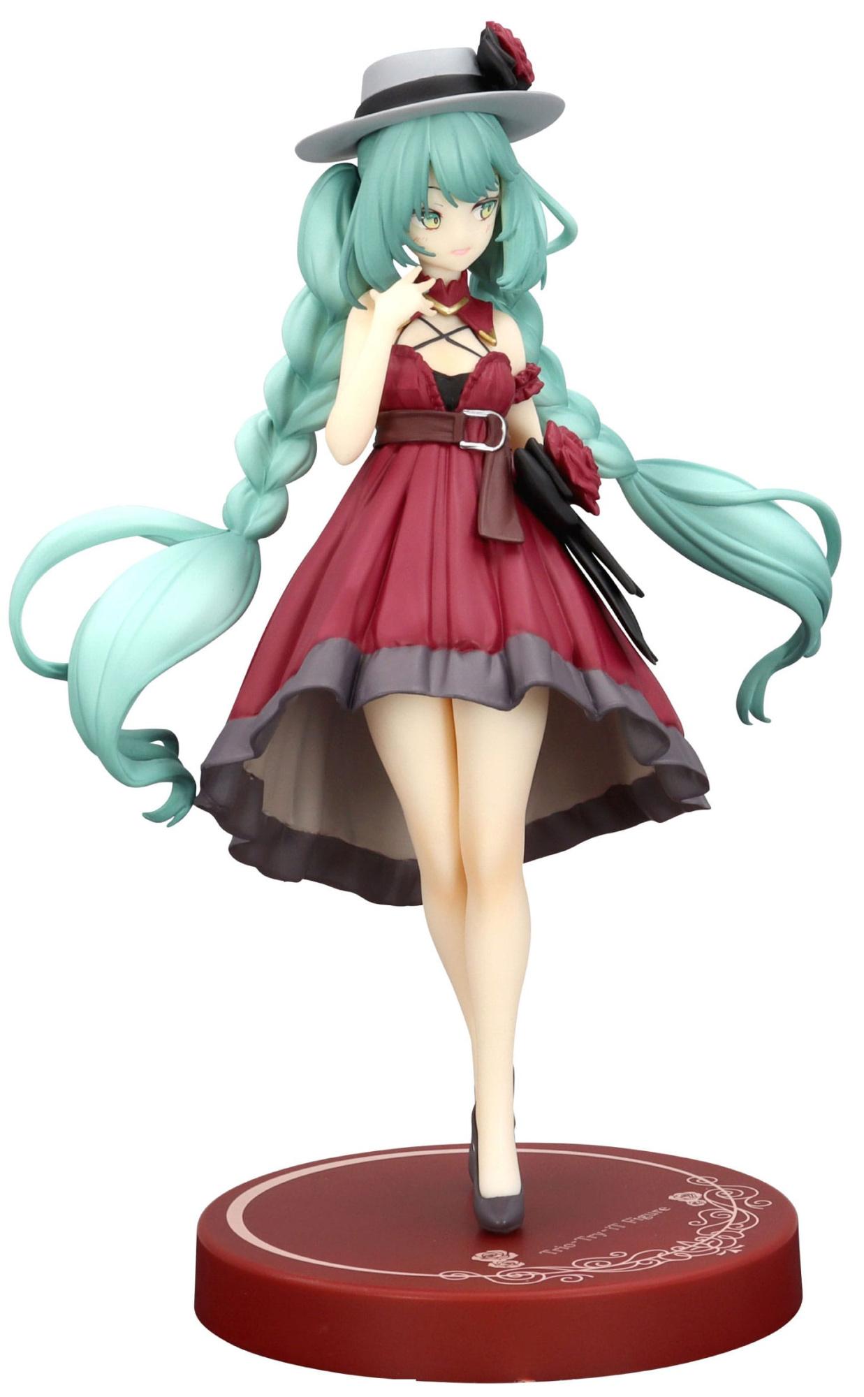 FuRyu Hatsune Miku Trio-Try-iT PVC-Figur, Hatsune Miku, Ausgehkleid, rote Version, 19 cm