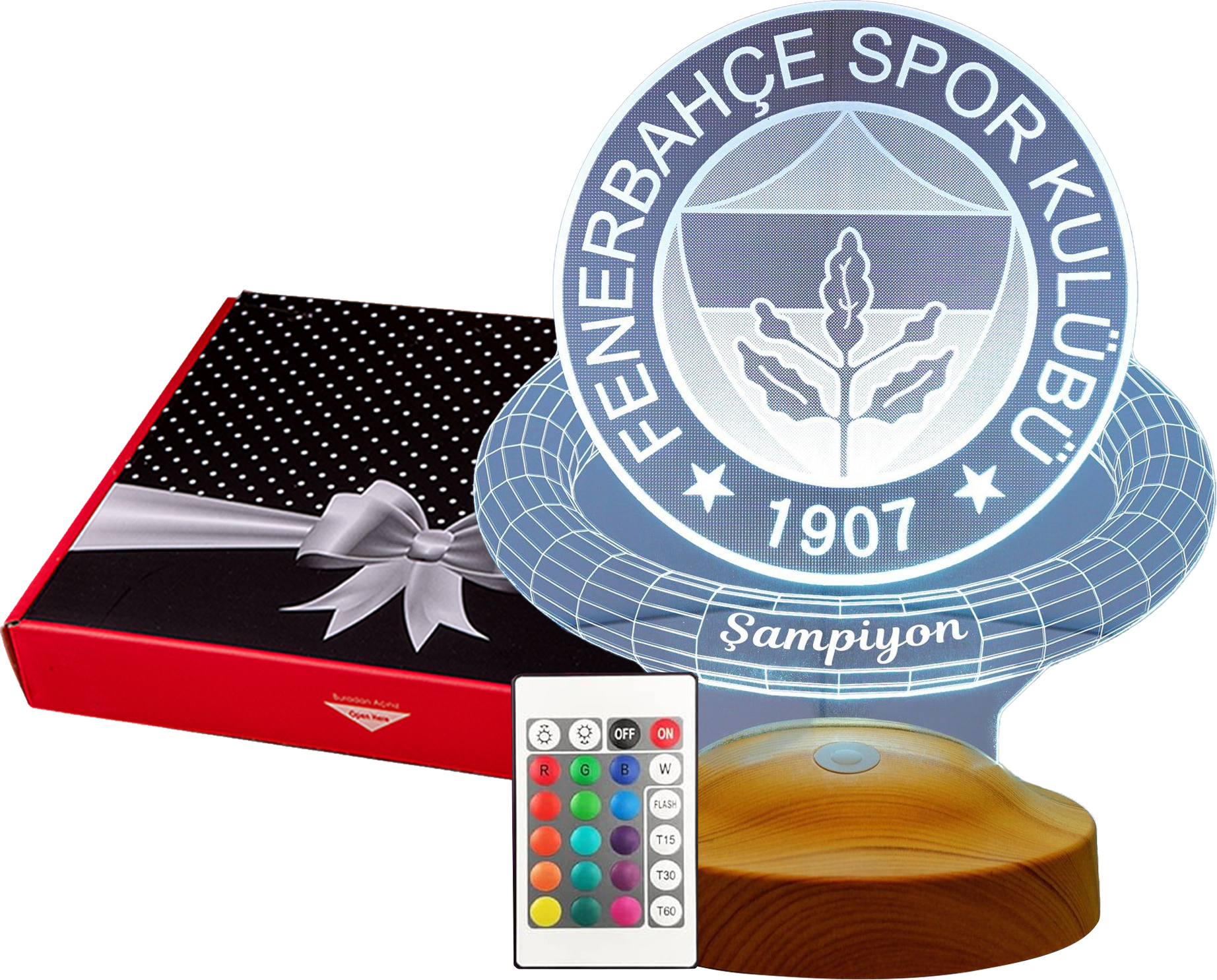 Geschenkelampe LED Nachttischlampe Fenerbahce Fanartikel 3D Nachtlicht Geburtstagsgeschenk GL-LED-Fenerbahce