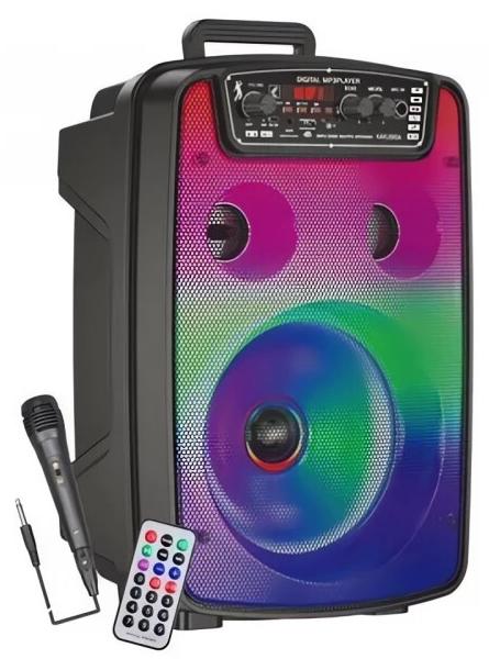 GGV 808 Bluetooth reproduktor, LED podsvietenie, mikrofón, diaľkové ovládanie, 30 W, čierny
