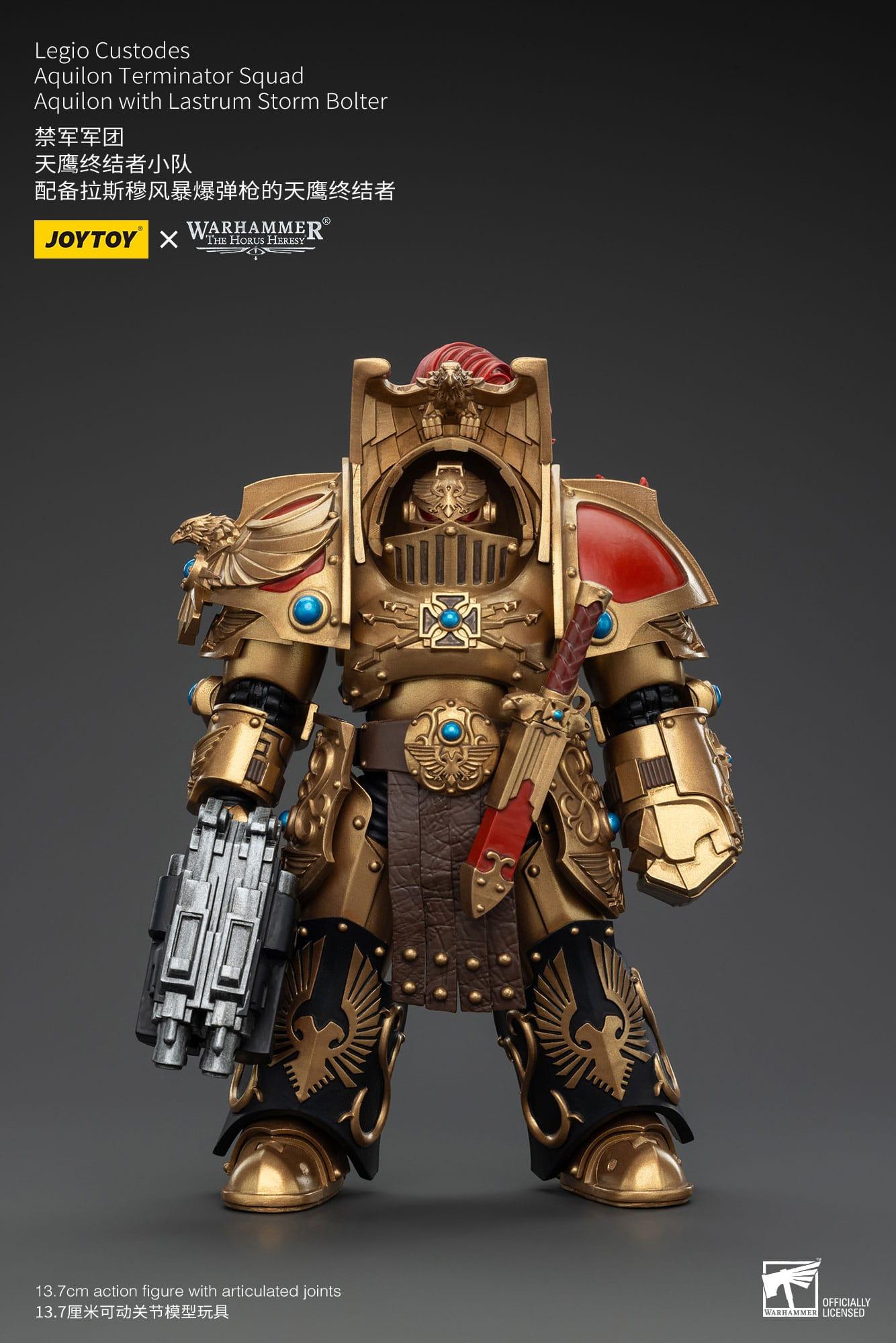 Joy Toy Warhammer The Horus Heresy Actionfigur 1/18 Legio Custodes Aquilon Terminator Squad Aquilon with Lastrum Storm Bolter 14 cm 9841