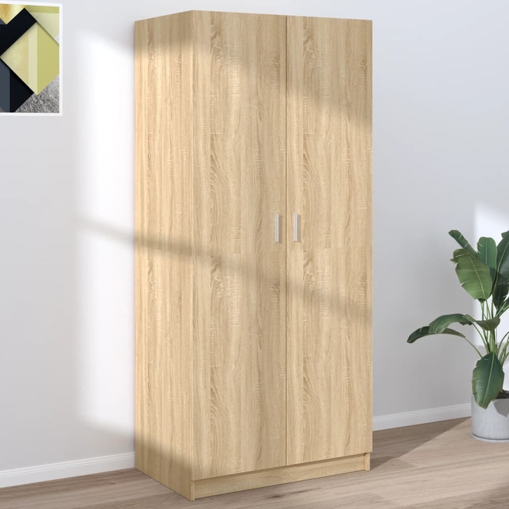 vidaXL Kleiderschrank Sonoma Eiche 80x52x180 cm Holzwerkstoff - Kleiderschrank - Kleiderschränke - Kleiderständer - Schrank HL800624