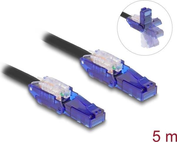 DeLOCK 80929, 5 m, Cat6, U/UTP (UTP), RJ-45, RJ-45, Schwarz, Violett
