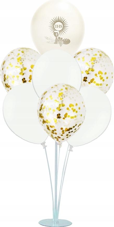 Papyrus Ballonständer und 7 Kommunionballons