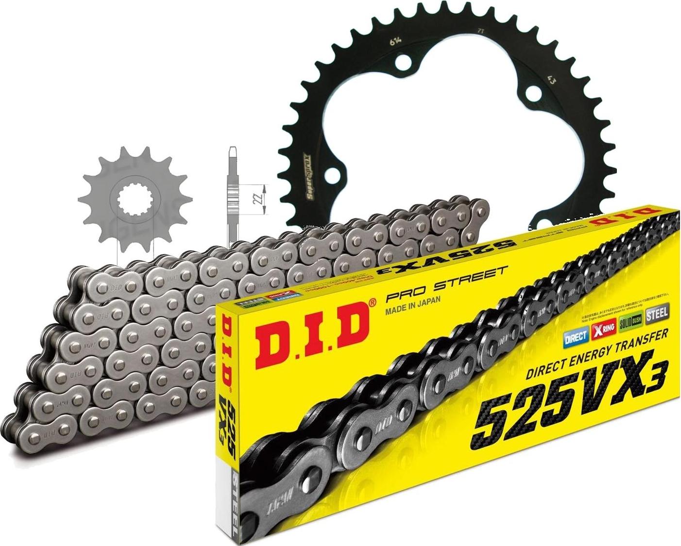 DID Kit Stahl MV AGUSTA Brutale 910 R 06-09/Brutale… 15-43-112 DID525VX3 Niet S107552052