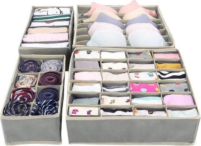 Meoiruery 4-teiliger Schubladenorganizer für Unterwäsche, Schubladenorganizer aus Vliesstoff, Schubladenorganizer für Schals KAU-ER-LYS-PH-20251120-144