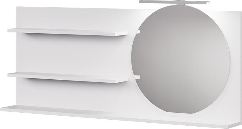 Spiegelregal Vicco Avena Weiß 120 x 50 cm mit 3 offenen Fächern, Model 58561