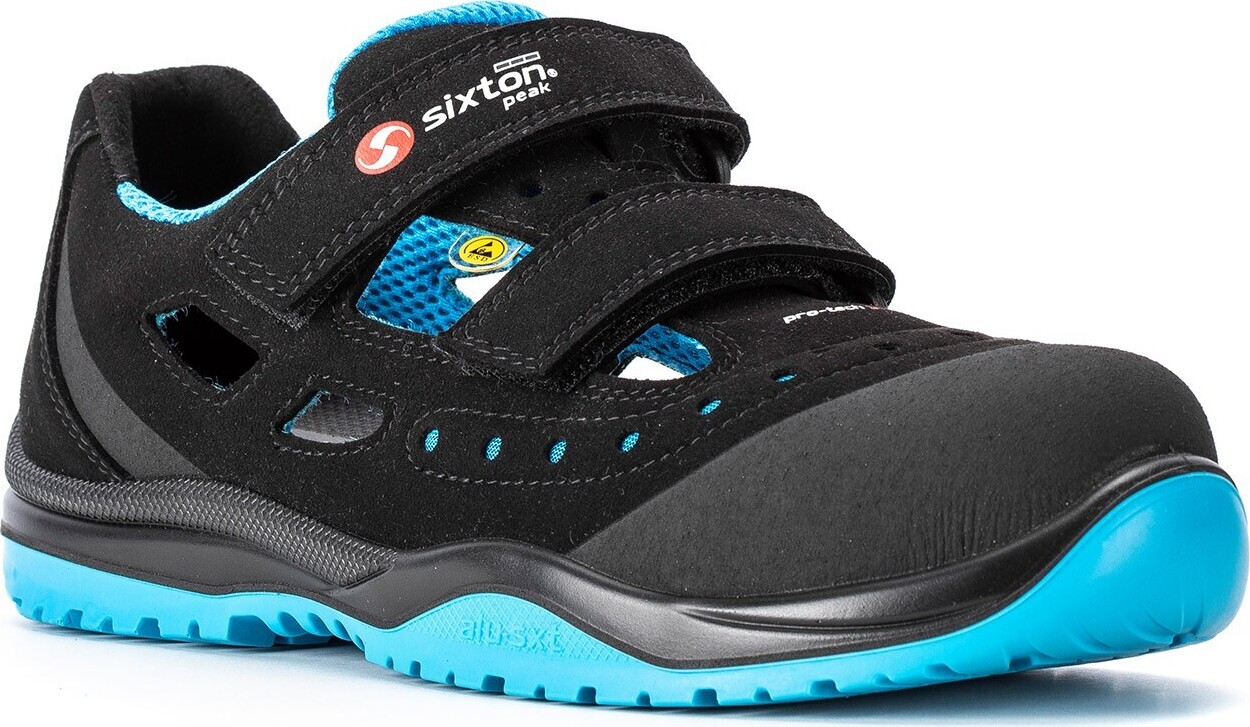 Sixton Sicherheits-Sandale S1 MENEITO nach EN ISO 20345:2011 S1 SRC ESD schwarz Größe 47 91355-01