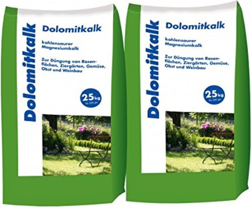 HAMANN MERCATUS Dolomitkalk, Rasenkalk-Zur Vorbeugung von Moosbildung im Rasen, 2 x 25 Kg (50 Kg)
